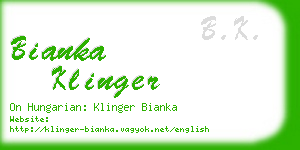 bianka klinger business card